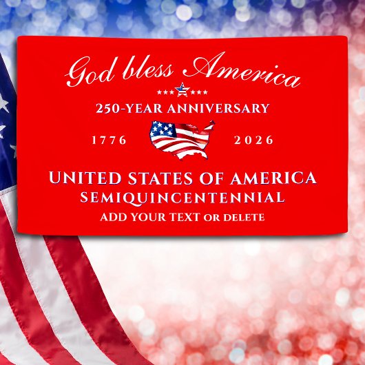 Patriotic God Bless America 250 Semiquincentennial Spandoek