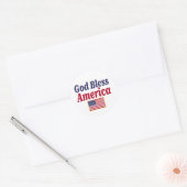 Patriotic God Bless America Flag Ronde Sticker (Envelop)