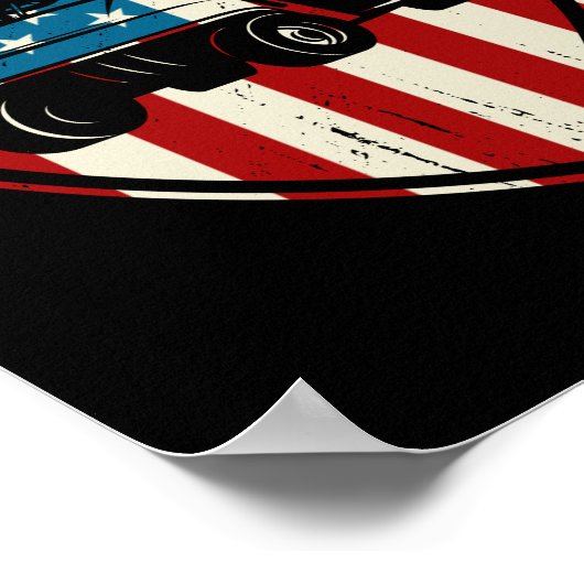 Patriotic Golf Draag VS-sterke Golf Cart Poster (Hoek)