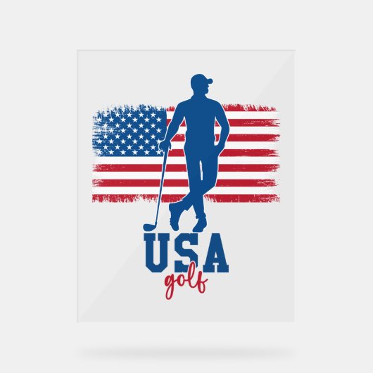 Patriotic Golf USA Acryl Bord (Voorkant)