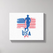 Patriotic Golf USA Canvas Afdruk (Voorkant)