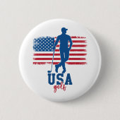 Patriotic Golf USA Ronde Button 5,7 Cm (Voorkant)