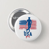 Patriotic Golf USA Ronde Button 5,7 Cm (Voorkant /achterkant)