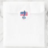 Patriotic Golf USA Ronde Sticker (Tas)