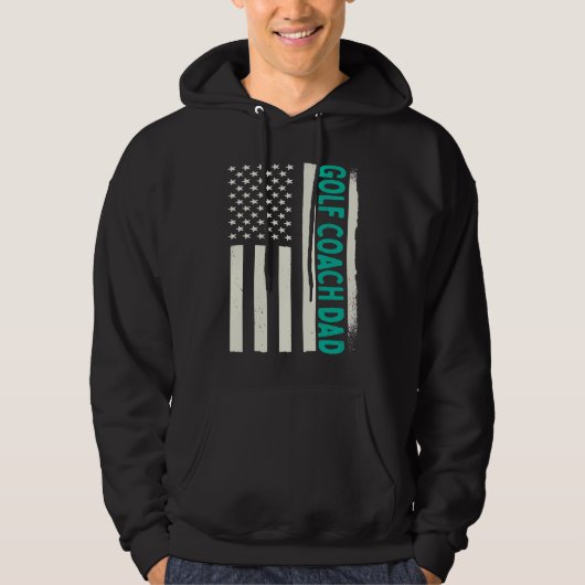 Patriotic Golfing Player Golfer  Golf Coach Dad Hoodie (Voorkant)