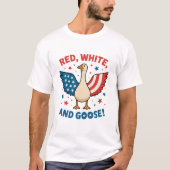 Patriotic Goose 4 juli Coquette Verenigde Staten T-shirt (Voorkant)