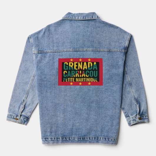 Patriotic GRENADA FLAG Denim Jacket (Achterkant)