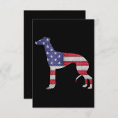 Patriotic Greyhound American Flag Embroidery Bedankkaart (Voorkant / Achterkant)