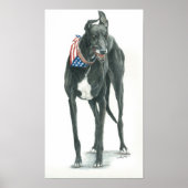 Patriotic Greyhound Dog Arr Print (Voorkant)