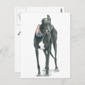 Patriotic Greyhound Dog Art Briefkaart (Voorkant / Achterkant)