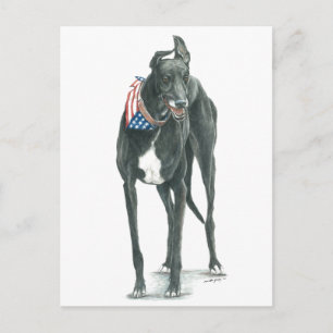 Patriotic Greyhound Dog Art Briefkaart