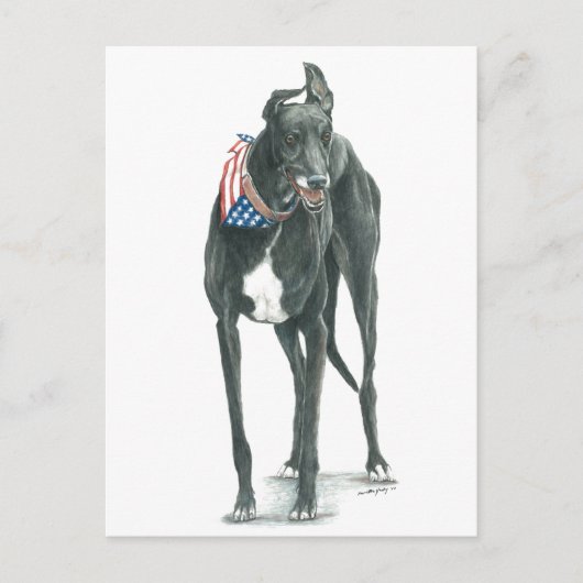 Patriotic Greyhound Dog Art Briefkaart (Voorkant)