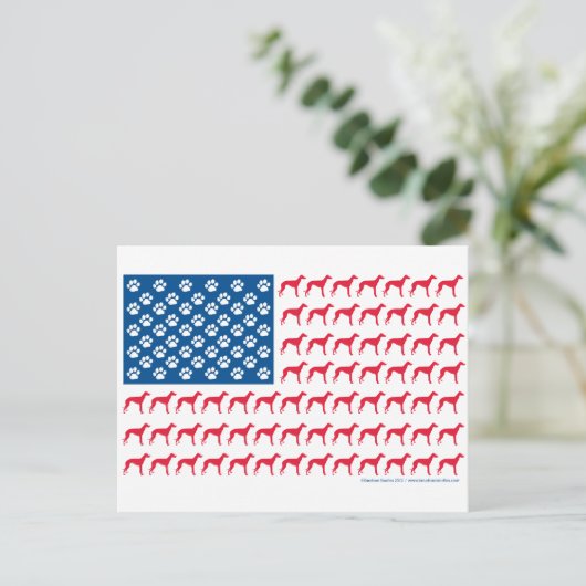 Patriotic Greyhound Dog Briefkaart (Staand voorkant)