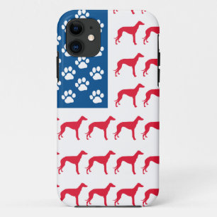 Patriotic Greyhound Dog iPhone 11 Hoesje