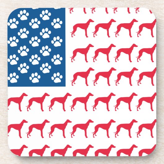 Patriotic Greyhound Dog Drankjes Onderzetter (Voorkant)