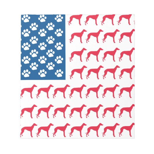 Patriotic Greyhound Dog Notitieblok (Voorkant)
