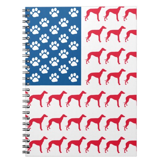 Patriotic Greyhound Dog Notitieboek (Voorkant)