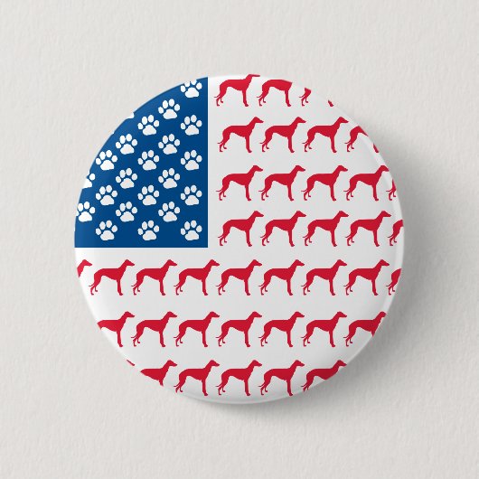 Patriotic Greyhound Dog Ronde Button 5,7 Cm (Voorkant)