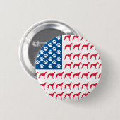 Patriotic Greyhound Dog Ronde Button 5,7 Cm (Voorkant /achterkant)