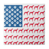Patriotic Greyhound Dog Tegeltje (Voorkant)