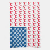 Patriotic Greyhound Dog Theedoek (Verticaal)