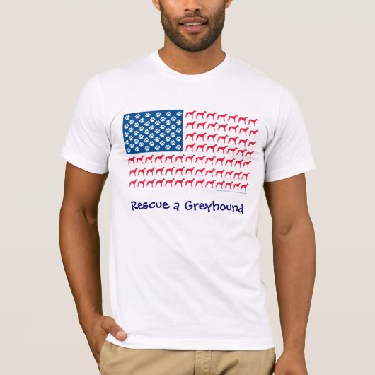 Patriotic Greyhound Rescue T-shirt (Voorkant)