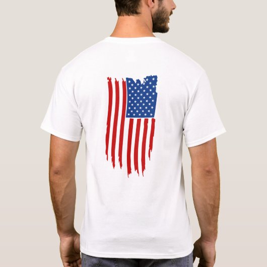 *~* Patriotic Grunge American USA Flag Modern T-shirt (Achterkant)
