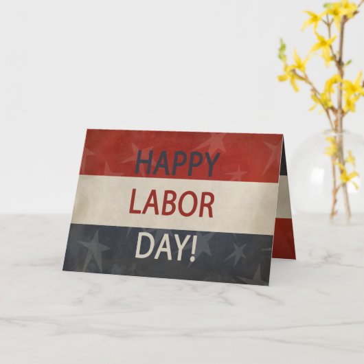 Patriotic Grunge | Fijne Dag van de Arbeid! Kaart (Gele Bloem)