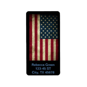  Patriotic Grunge USA American Flag Etiket