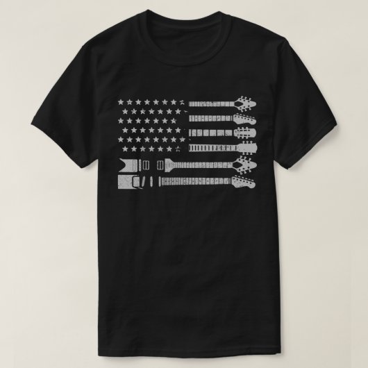 Patriotic Guitar Player Gift American Flag Guitari T-shirt (Design voorkant)