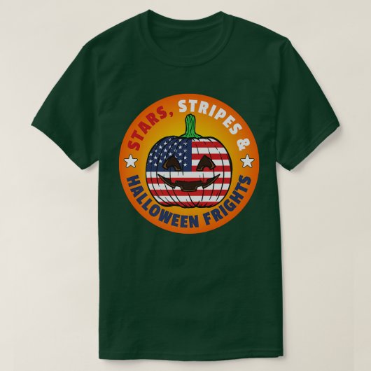 Patriotic Halloween American Flag Jack O Lantern P T-shirt (Design voorkant)