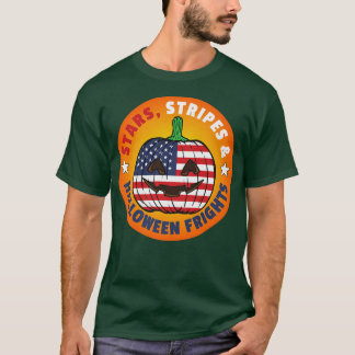 Patriotic Halloween American Flag Jack O Lantern P T-shirt