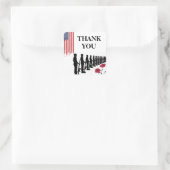 Patriotic Happy Veteran Day Thank You Vierkante Sticker (Tas)