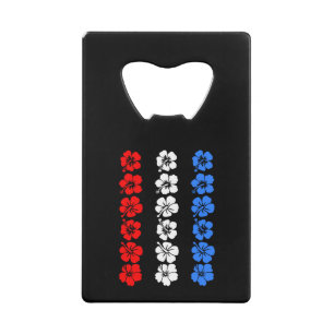 Patriotic Hawaii USA Red White Blue Aloha Verticaa Creditkaart Flessenopener