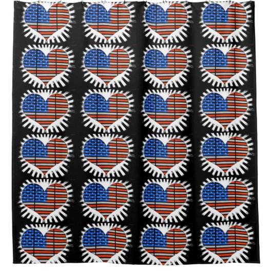 Patriotic Heart American Flag Douchegordijn (Voorkant)