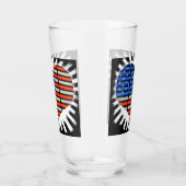 Patriotic Heart American Flag Glas (Rechts)
