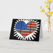 Patriotic Heart American Flag Kaart (Gele Bloem)