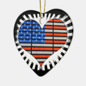 Patriotic Heart American Flag Keramisch Ornament (Links)
