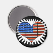 Patriotic Heart American Flag Magneet (Voorkant / Achterkant)