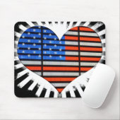 Patriotic Heart American Flag Muismat (Met muis)
