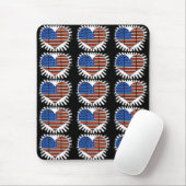 Patriotic Heart American Flag Muismat (Met muis)