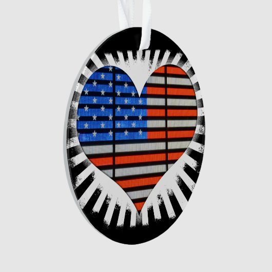 Patriotic Heart American Flag Ornament (voorkant)