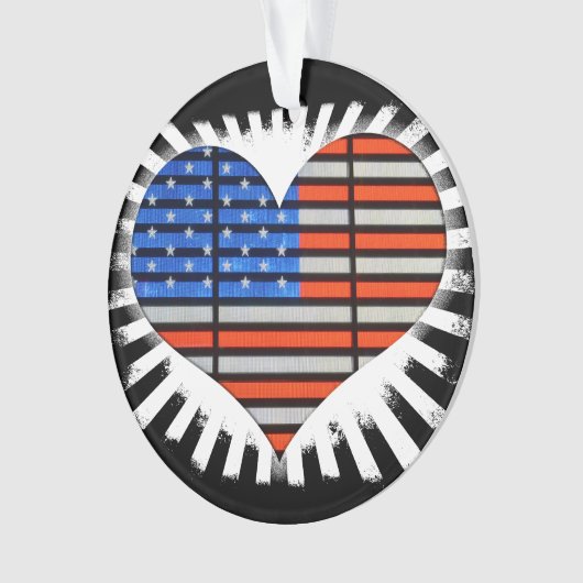Patriotic Heart American Flag Ornament (voorkant)