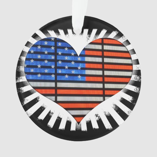 Patriotic Heart American Flag Ornament (voorkant)