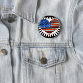 Patriotic Heart American Flag Ronde Button 5,7 Cm (In situ)