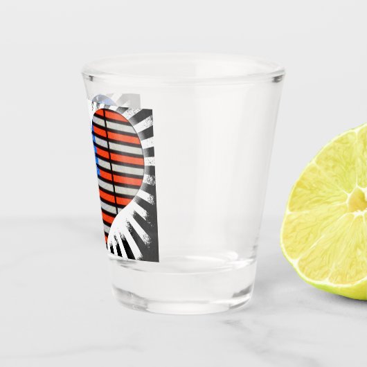 Patriotic Heart American Flag Shot Glas (Rechts)
