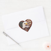 Patriotic Heart Eagle Flag Vinyl Laptop Decal Hart Sticker (Envelop)