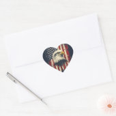 Patriotic Heart Eagle Flag Vinyl Laptop Decal Hart Sticker (Envelop)