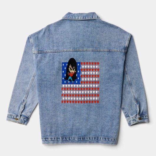 Patriotic Heart Hero Denim Jacket (Achterkant)