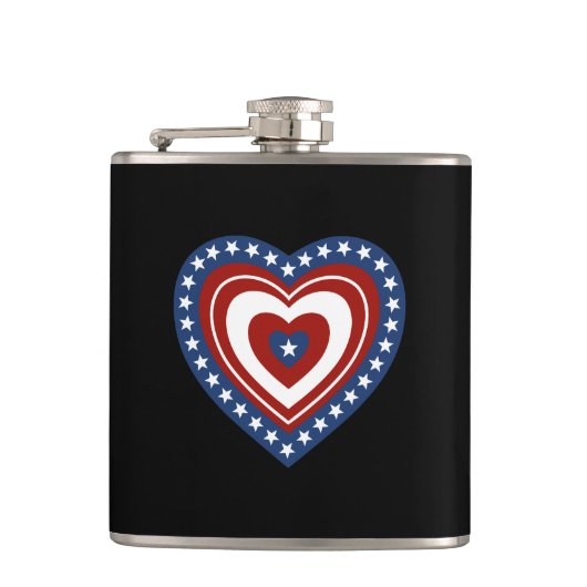 Patriotic Heart Heupfles (Voorkant)
